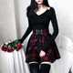 Black and white plaid wool skirt autumn and winter new lace-up zipper skirt versatile anti-exposure A-line pleated skirt for women
