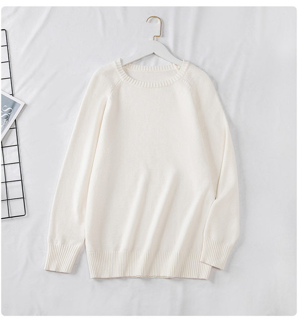 300jin [Jin is equal to 0.5 kg] Extra -size plus fat sweater female 200 autumn and winter fat MM loose thickness, thin and elastic bottom sweater
