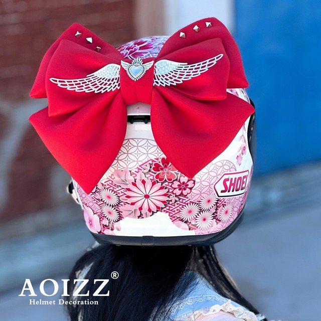 
AOIZZ helmet decoration motorcycle electric vehicle quick release accessories ski helmet personalized creative accessories bow