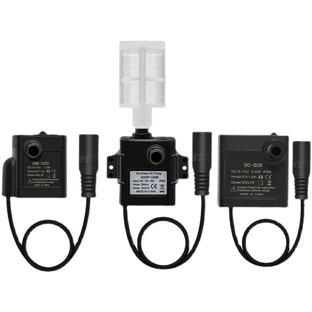 DC-1020 DC brushless micro submersible pump DC5v 12V solar submersible pump fish tank mute usb water pump