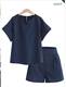 Summer fashion hot selling new European and American style plus fat plus size women's fat MM short-sleeved top shorts two-piece set