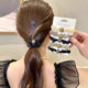 Fashionable head rope hair ring Internet celebrity head rope tie hair new hair rope Organya rhinestone head rope mesh pleated hair accessories