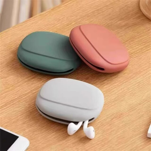 Wired earphone storage box data cable silicone bag protective cover Bluetooth earphone storage bag wireless earphone organization bag