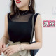Large size half-high neck ice silk suspender vest for women in summer, knitted base hollow sleeveless top, fat mm