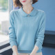 100 pure cardigan women's short sweater 2025 new autumn and winter doll collar age-reducing loose knitted base shirt