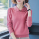 100 pure cardigan women's short sweater 2025 new autumn and winter doll collar age-reducing loose knitted base shirt