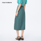 
One movie and one fashion summer new retro high waist plaid straight slit skirt women's design sense niche