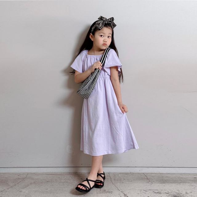 
Day Trend Running UNIQLO Girls' Flare Sleeve Dress Short Sleeve 01 OFF WHITE KIDS