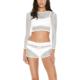 Self -operated L Space women's Sarah white long -sleeved sewn melting net cloth short top -white [white [

