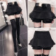 Ruffled cake skirt for women in spring and summer versatile slim and anti-exposure A-line miniskirt elastic waist pleated skirt pants