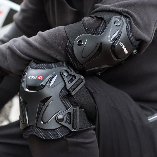 Wosavi Motorcycle knee pads elbow pads four-piece summer quick disassembly breathable cushioned shock-absorbing riding sports leg guards