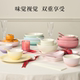 Mocha color family series tableware and dishes set for home, light luxury and high-end, edible for 2-8 people as a housewarming gift