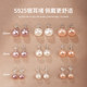 S999 sterling silver color natural freshwater pearl earrings for women's ear piercings without taking off earrings Niche high-end earrings