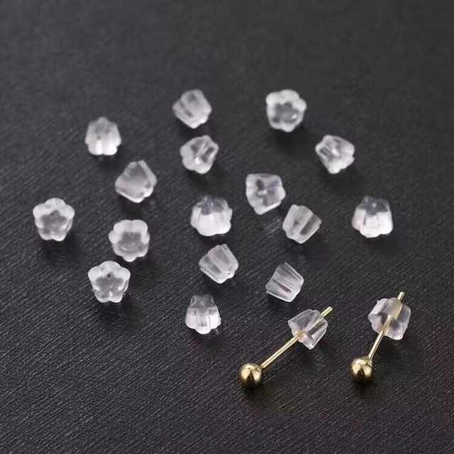 High-quality transparent silicone earplugs, non-slip, simple, anti-falling earring plugs, plastic earplugs, earrings, earrings, and back plugs