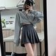 Black half-body pleated skirt for women in summer versatile high waist fat mm large size slim casual jk anti-exposure short skirt for women
