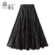 
8081 Thin irregular pleated loose slim large hem skirt versatile A-line skirt summer women's long skirt new style