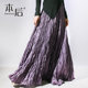 
8081 Thin irregular pleated loose slim large hem skirt versatile A-line skirt summer women's long skirt new style
