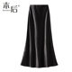 9836 Thin style, pleated, imitated acetic acid satin fishtail skirt, summer women's long skirt, drooping, slimming, a-line buttocks