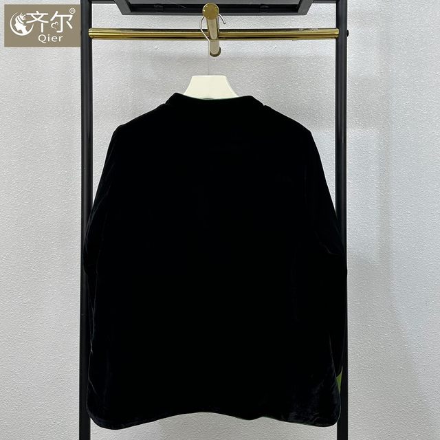 
Cotton double-sided new Chinese-style velvet jacket for women in autumn and winter, high-end button-down Tang suit mother's cotton coat