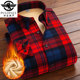 Paul genuine winter women's warm all-in-one velvet shirt long-sleeved plaid casual women's cotton coat