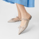CHARLES/KEITH25 Summer New CK1-70580265 Bow Pointed Toe Flat Mules Slippers
