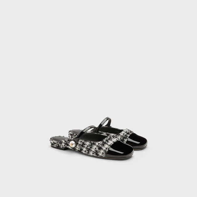 CHARLES/KEITH summer women's shoes CK1-70900458-1 one-strip flat muller slippers for women outside wear
