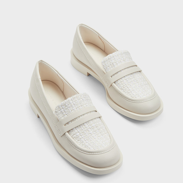 CHARLES/KEITH summer women's shoes CK1-70900483 tweed casual flat loafers women