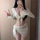 Women's swimsuit 2024 new bikini split four-piece set small breasts gathered sexy slimming high-end hot spring vacation