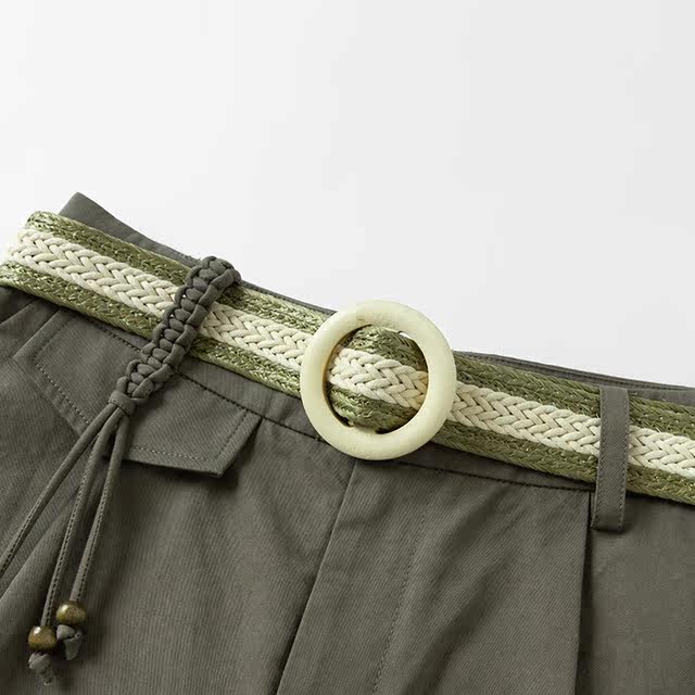 PIT retro drooping casual pants for women 2024 summer new slim straight wide-leg shorts