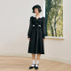 PIT retro temperament, elegant and simple slim dress for women 2024 autumn new little black skirt