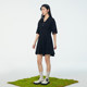 PIT retro POLO collar dress for women 2024 summer new short-sleeved a-line short skirt T-shirt skirt casual sports style
