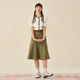 PIT retro green A-line umbrella skirt women's 2025 spring new fish tail cover hips to make the hips look slim and temperament long skirt