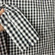 Retro black and white plaid one-length neck long-sleeved shirt for women in spring 2025 new mid-length slim pullover shirt
