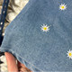 Denim short skirt for women in spring and summer new large size fat mm slim high waist A-line straight short skirt embroidery
