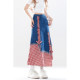 Natural and irregular spliced ​​blue denim skirt for women in summer dopamine high saturation long skirt