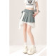 Natural astringent denim irregular lace spliced ​​short skirt 2025 summer new high-waisted girl's skirt