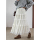 Fildan Lace Cake Layer Spliced ​​Elastic Waist Skirt, slim and sweet bottoming skirt, 8282