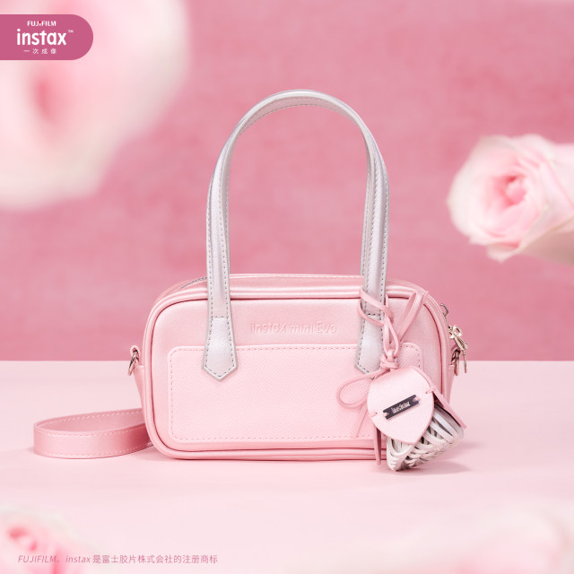 Fuji mini evo warm rose camera gift box contains instant photo paper digital analog mini camera