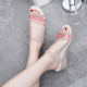 HY jelly shoes for women summer 23 new women's fashion beach shoes beach soft sole wedge versatile fish mouth plastic sandals
