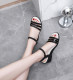 HY jelly shoes for women summer 23 new women's fashion beach shoes beach soft sole wedge versatile fish mouth plastic sandals