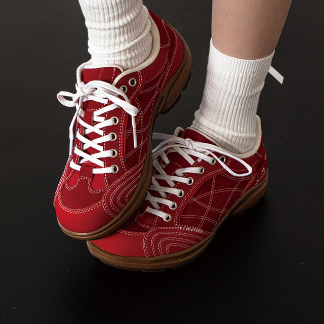 Donkey Donkey Red Retro Moral Training Shoes Women's Autumn and Winter Arch Support Racing Shoes Casual Sports Shoes Men