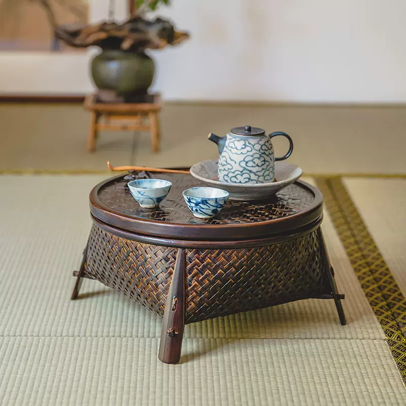 竹編茶具收納盒茶託盤漆器多功能收納籃可攜式戶外幹泡茶臺茶盤茶倉-Taobao