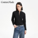 Vero Moda knitted cardigan spring casual three-dimensional letters half turtle neck zipper jacket for women 324124018