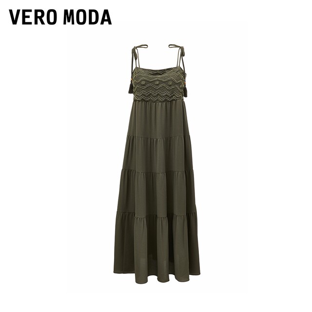 Vero Moda Dress Women's 24 Autumn New Holiday Boho Sling Long Dress 32437A029