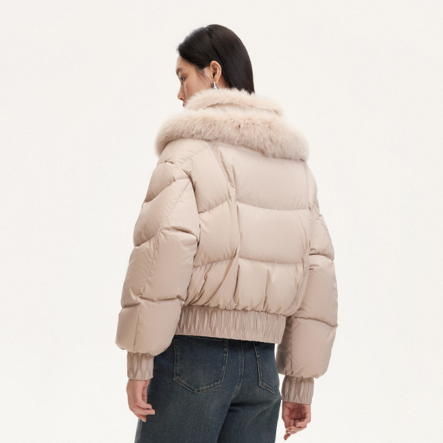 Vero Moda down jacket 24 winter new 90 white duck down removable fox fur collar short jacket 324423010