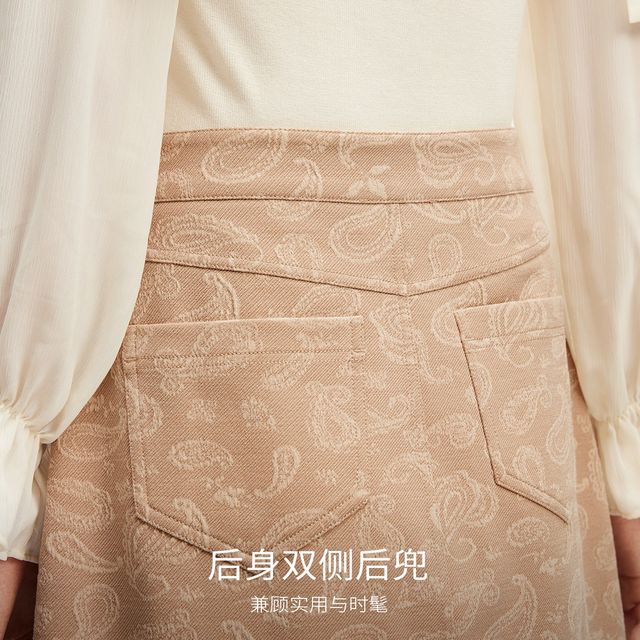 Vero Moda skirt for women 24 autumn new style full print A-line slim short skirt trend 32431G008