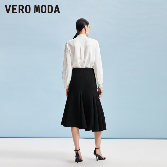 Vero Moda skirt in spring Midfish mid -long skirt fishtail solid color commuting simple Korean 324116027