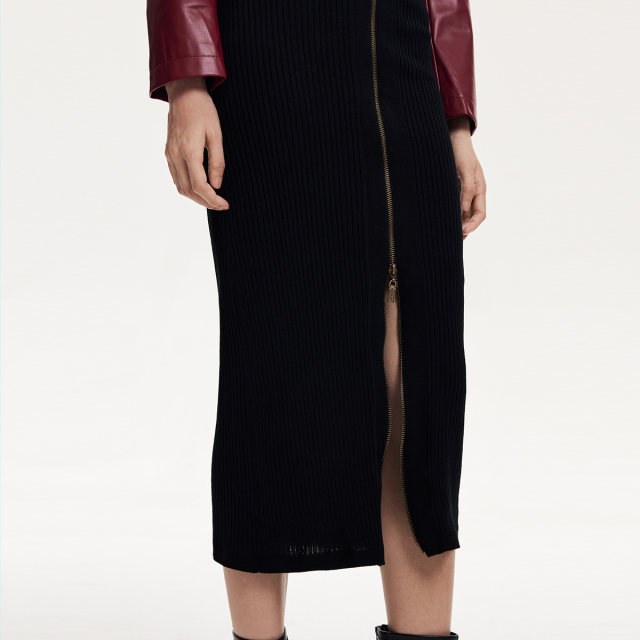 Couture Made Halway Skirt 24 Autumn New Pighting Double Slim Skatles Elegant 32431J005