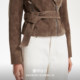 Vero Moda leather jacket for women 2025 summer new waist-hugging lace-up individual pig section leather jacket 325110007
