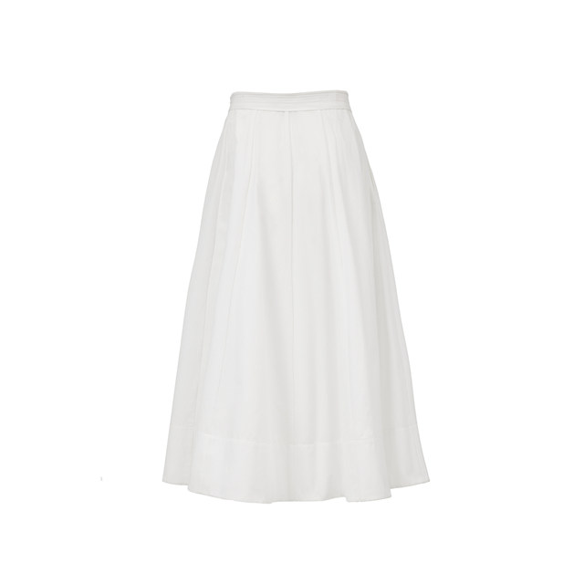 Vero Moda skirt for women 2025 summer new cotton solid color A-line slim midi skirt 325216022